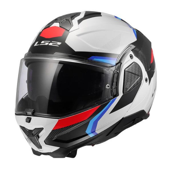 Kaciga LS2 Flip Up FF910 ADVANT II TRIPLE belo plavo crvena