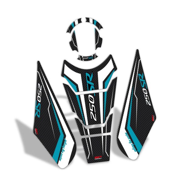 Nalepnice rezervoara TANK PAD CF MOTO 250SR tirkizno carbon (20-24) GP KOMPOZIT