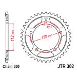 Lančanik zadnji JT JTR302-44ZBK (530) 44 zuba