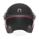 Kaciga NOX HERITAGE PREMIUM crna sa crvenom kožom