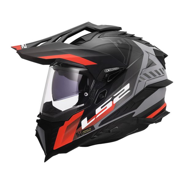 Kaciga LS2 Enduro MX701 EXPLORER HEXA crveno siva