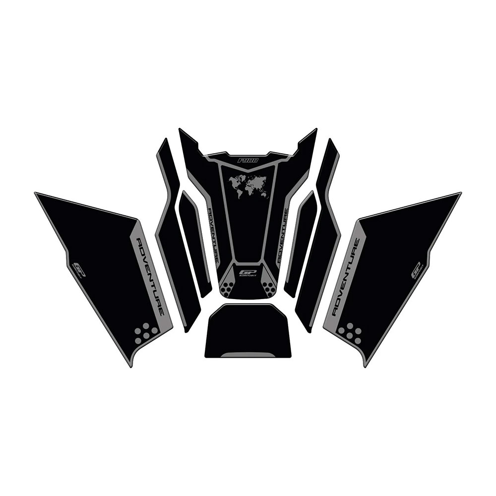 f164bd75-6a7c-4fe8-8645-0561dfb0728a Nalepnice rezervoara TANK PAD set BMW F 900 GS ADV (24 -) crno siva GP KOMPOZIT