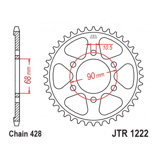 Lančanik zadnji JT JTR1222-48 (428) 48 zuba