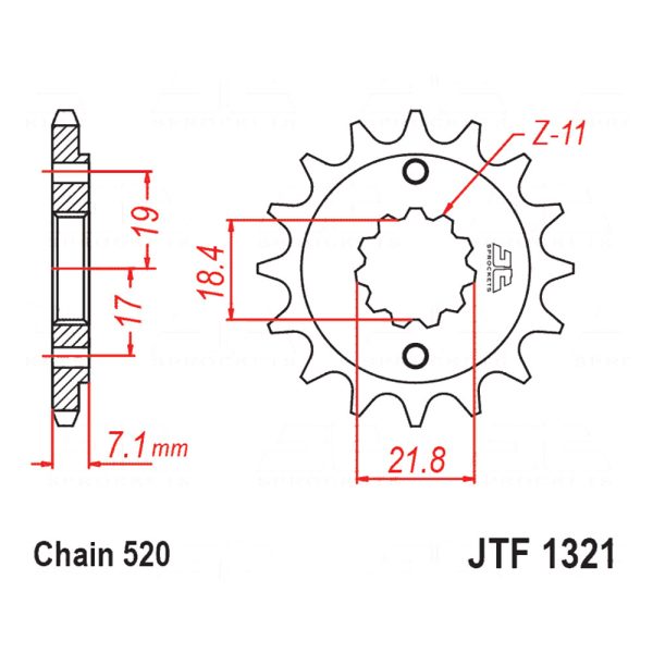 Lančanik prednji JT JTF1321-14 (520)14 zuba