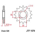 Lančanik prednji JT JTF1579-16 (520) 16 zuba