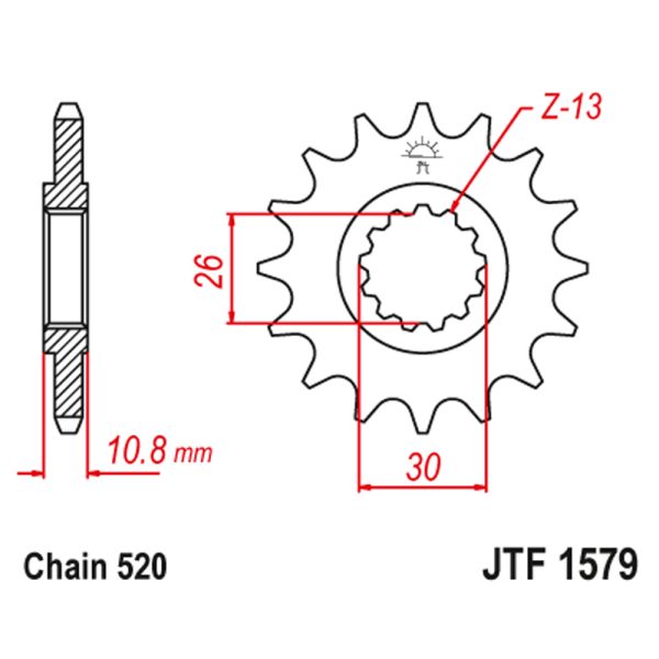 Lančanik prednji JT JTF1579-16 (520) 16 zuba