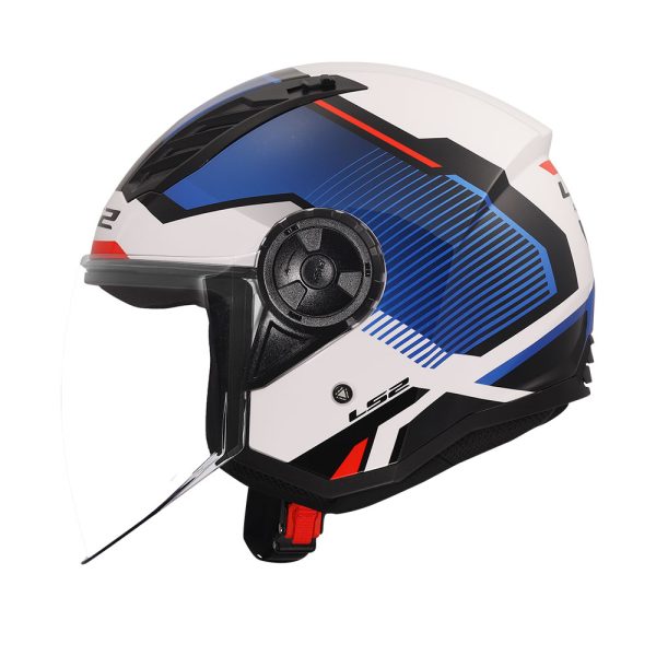 Kaciga LS2 Jet OF616 AIRFLOW II SOLAR belo plavo crvena