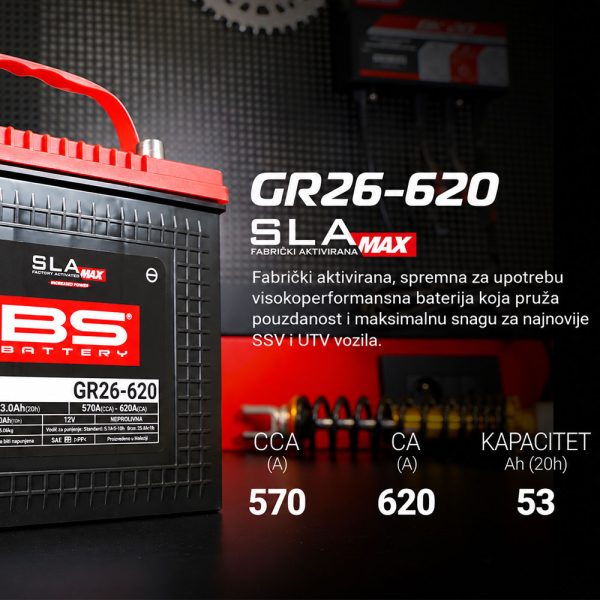 Akumulator BS 12V 51Ah  SLA MAX GR26-620-FA levi plus (220x172x199) 570A