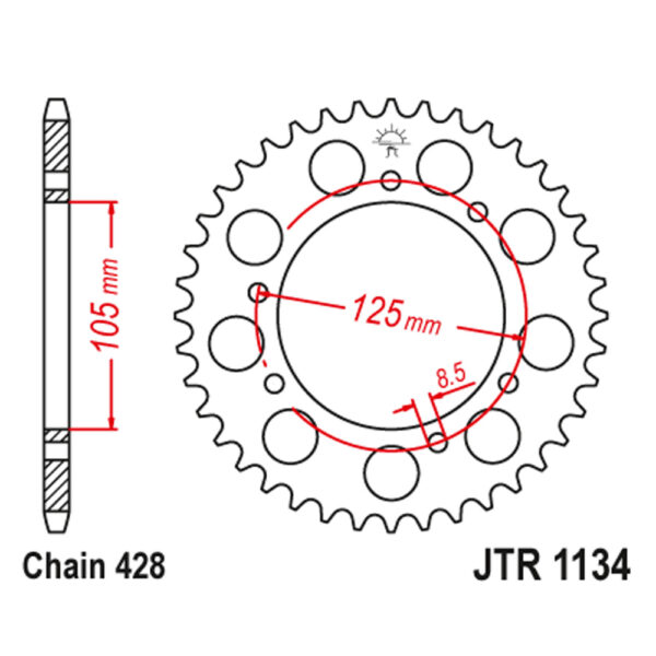 Lančanik zadnji JT JTR1134-48 (428) 48 zuba