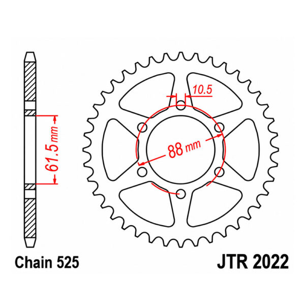 Lančanik zadnji JT JTR2022-38 (525) 38 zuba