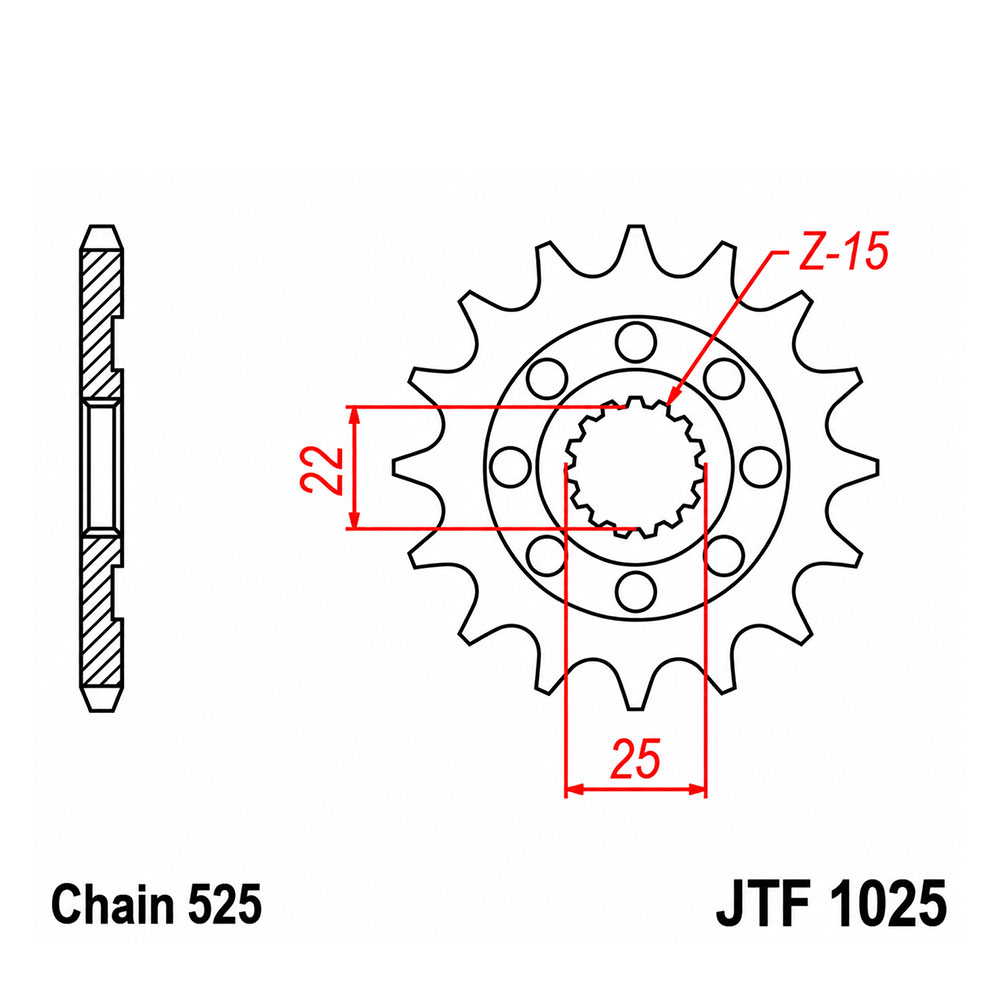 3affdb3f-d5a5-419b-94e6-b9aa157a5475 Lančanik prednji JT JTF1025-15 (525) 15 zuba