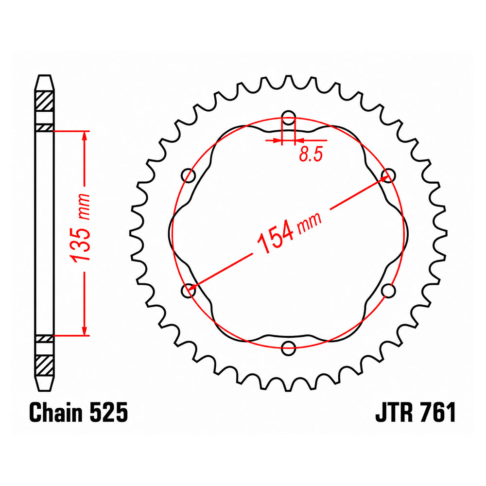 18bb58b3-f2c3-4034-bfff-e8ea5a2f6f44 Lančanik zadnji JT JTR761-41 (525) 41 zub